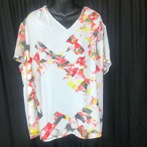 Vince Camuto Womens XL Digital Print Floral Shirt